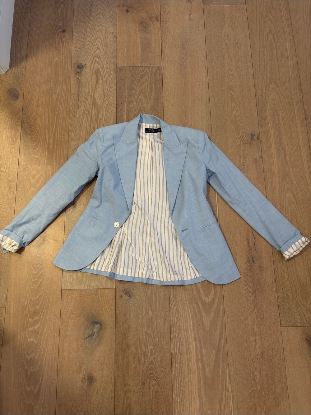 Polo by Ralph Lauren Light Blue Women's Single-Button Blazer